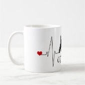 Mug Personnalisé Terrier Aimer Mon Chien Coeur Beat (Gauche)