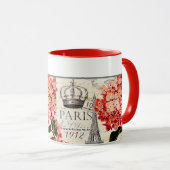 Mug personnalisé Tour Eiffel et hortensia (Devant droit)