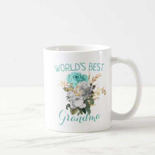 Mug Personnalisé turquoise & Or (Droite)