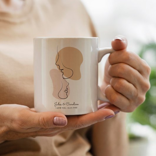 Mug Personnalisé, Une Ligne, Amour, Boho, Arabe