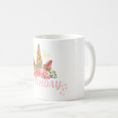Mug Personnalisé Unicorne Floral Horn Mère Princesse C (Devant droit)