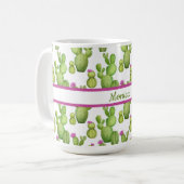 Mug Personnalisé, vert et violet, modèle Cactus (Devant gauche)