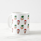 Mug Personnalisé Visage 2 Photos Santa Hat Cadeau de N (Devant gauche)