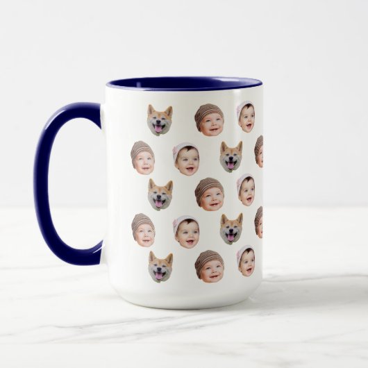 Mug personnalisé visage bébé, Custom Family 3 Phot (Gauche)