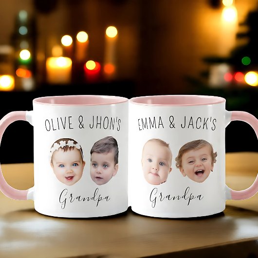 Mug Personnalisé Visage Bébé, Mug Petit-Enfant Per