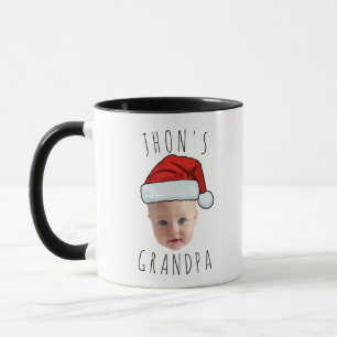 Mug Personnalisé Visage bébé Père Noël Chapeau Photo d