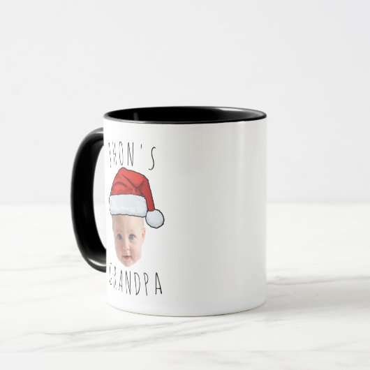 Mug Personnalisé Visage bébé Père Noël Chapeau Photo d (Devant gauche)