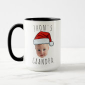 Mug Personnalisé Visage bébé Père Noël Chapeau Photo d (Gauche)