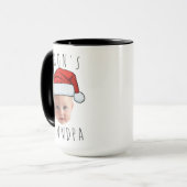 Mug Personnalisé Visage bébé Père Noël Chapeau Photo d (Devant gauche)