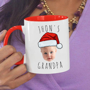 Mug Personnalisé Visage bébé Père Noël Chapeau Photo d