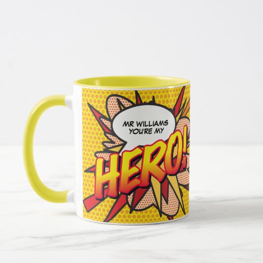 Mug Personnalisé Vous êtes mon HERO Comic Book Pop Art (Gauche)