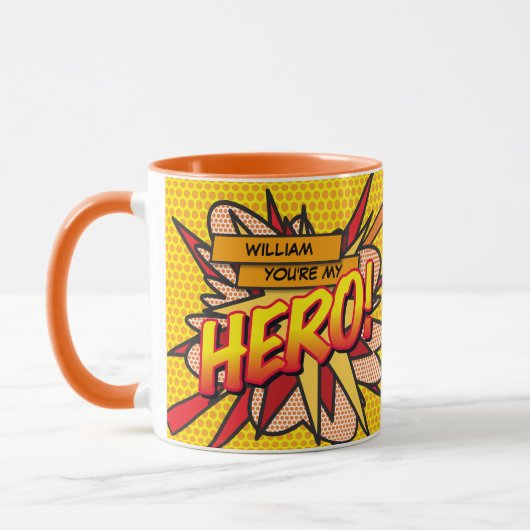 Mug Personnalisé Vous êtes mon HERO Comic Book Pop Art (Gauche)
