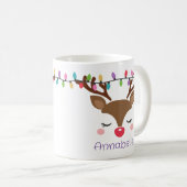 Mug personnalisée de la jeune fille Reindeer de No (Devant droit)