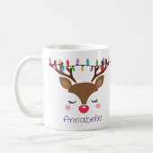 Mug personnalisée de la jeune fille Reindeer de No (Gauche)