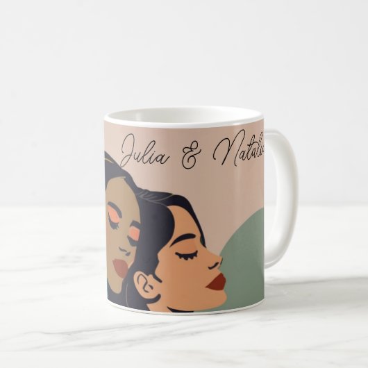 Mug Personnalisée lesbienne Abstraite (Devant droit)