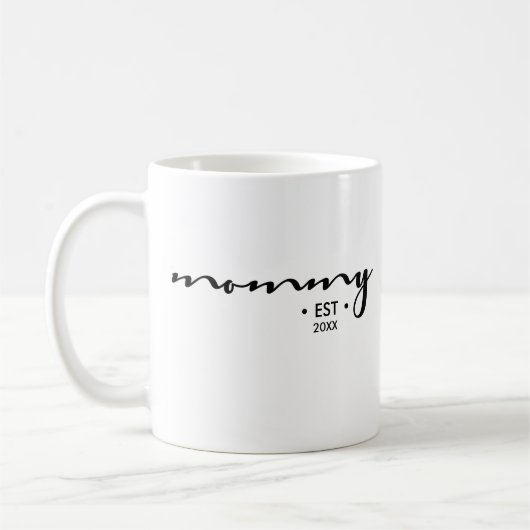 Mug Personnalisée, maman, Etablie, Année (Gauche)