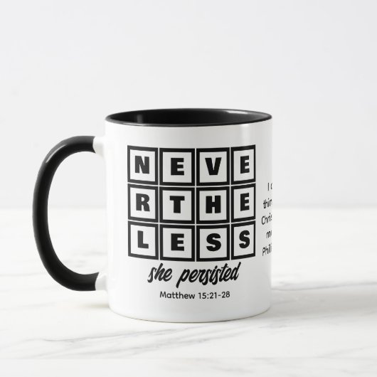 Mug Personnalisée NÉANMOINS, ELLE A PERSISTÉ (Gauche)