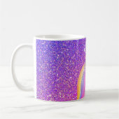 Mug Personnalisée Unicorne violet Parties scintillant (Gauche)