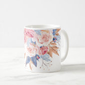 Mug personnalisées avec fleurs bleues et bleues (Devant droit)