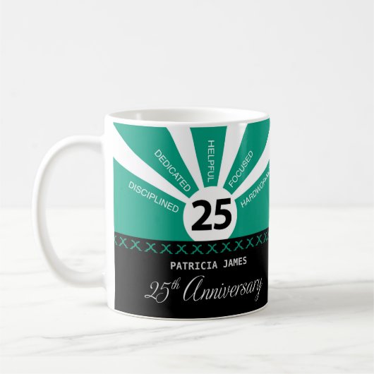Mug Personnaliser, 25e anniversaire de l'employé (Gauche)