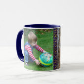 Mug Personnaliser 2 Photo Navy Café Bleu Pour Papa (Devant gauche)