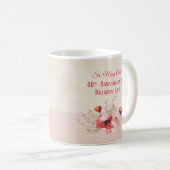 Mug Personnaliser, 40e anniversaire Nun, rose et (Devant droit)