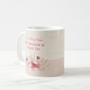 Mug Personnaliser, 40e anniversaire Nun, rose et