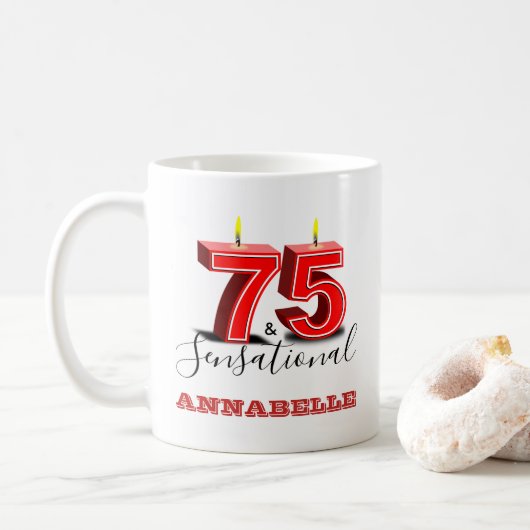 Mug Personnaliser 75 & SENSATIONAL 75e anniversaire (Avec donut)