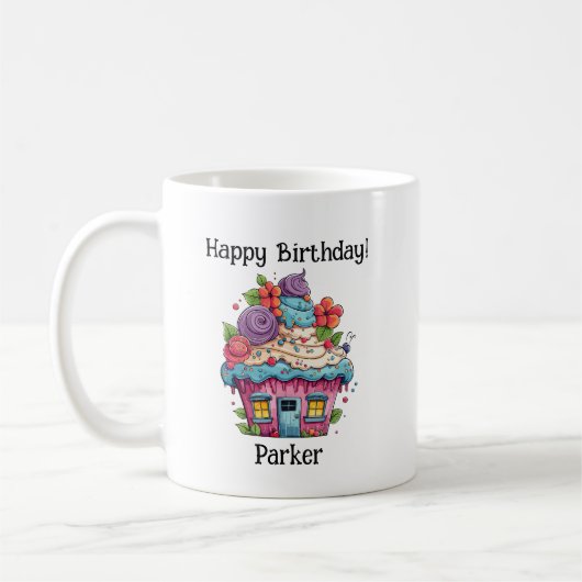 Mug Personnaliser Anniversaire Fille Cupcake (Gauche)
