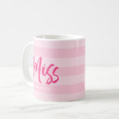 Mug Personnaliser avec le nom Miss Preppy Pink Stripes (Devant gauche)