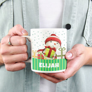 Mug Personnaliser avec le nom Snowman Colorful Noël