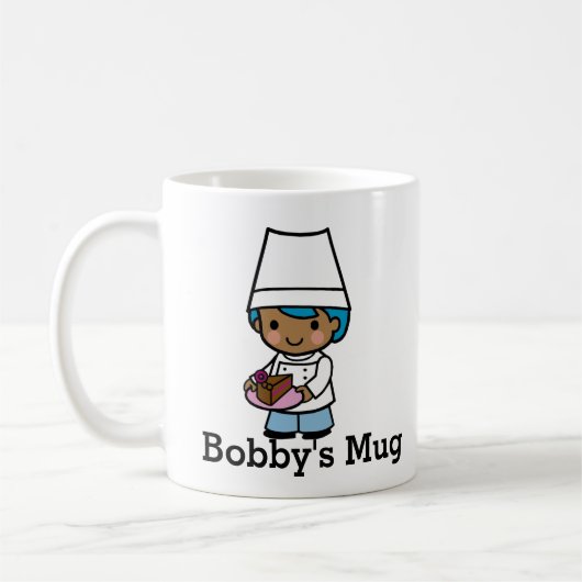 Mug Personnaliser Baker / Chef garçon avec Gâteau au c (Gauche)