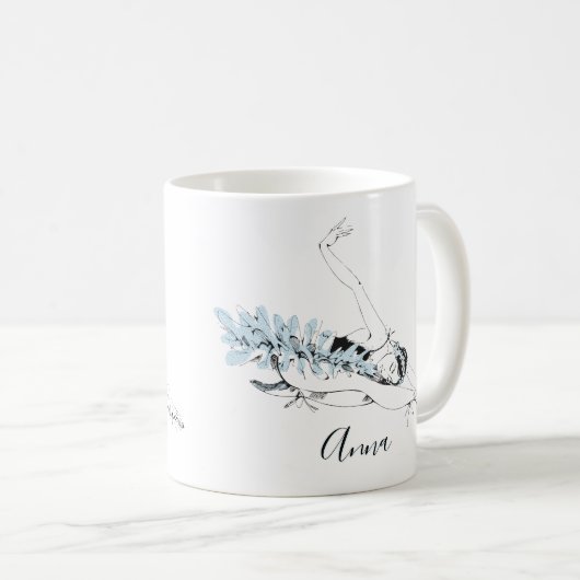 Mug Personnaliser Ballerina Stretch en bleu (Devant droit)