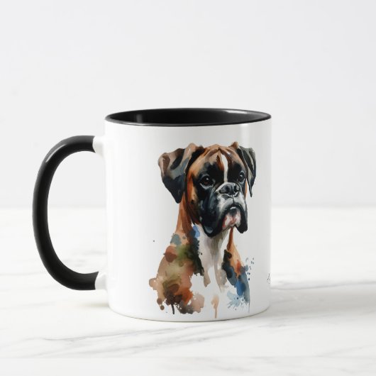 Mug Personnaliser Boxer Aquarelle Cute (Gauche)