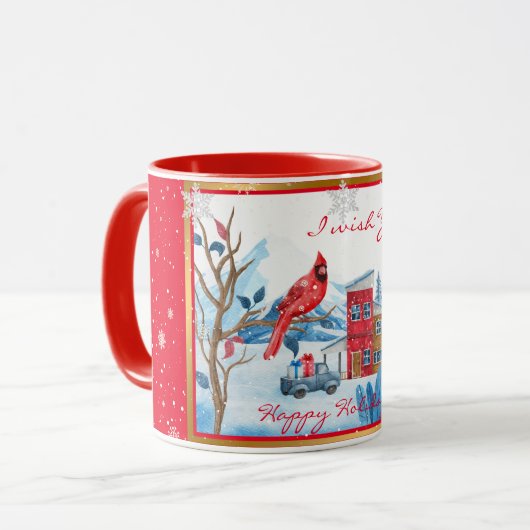 Mug Personnaliser Cardinale Et Paysage (Devant gauche)