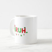 Mug Personnaliser Ce Design: Bruh Meme Noël Drôle (Devant gauche)