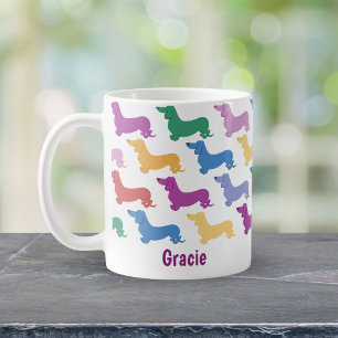 Mug Personnaliser coloré Dachshund Lover Whimsical