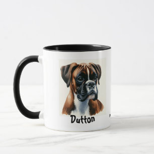 Mug Personnaliser /Cute Boxer Aquarelle Portriat