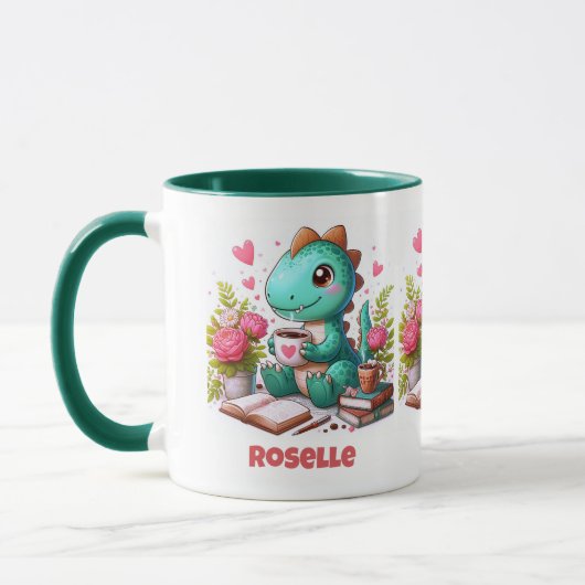 Mug Personnaliser Cute Dinosaur Avoir du café (Gauche)