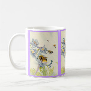 Mug Personnaliser d'abeilles de miel et de fleurs EZ2
