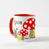 Mug Personnaliser de champignons Gnome de jardin Coupe (Devant gauche)