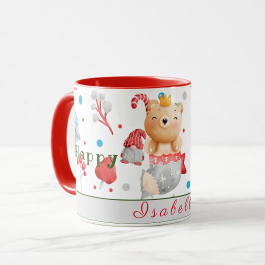 Mug Personnaliser des jours fériés de l'ours Texte et  (Devant gauche)