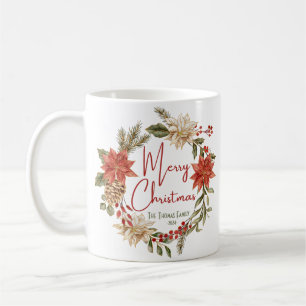 Mug Personnaliser Élégantes salutations de Noël Floral