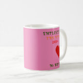 Mug Personnaliser Employé Branché De L'Année 2024 Rose (Devant droit)