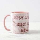 Mug Personnaliser en marbre Parties scintillant rose R (Gauche)