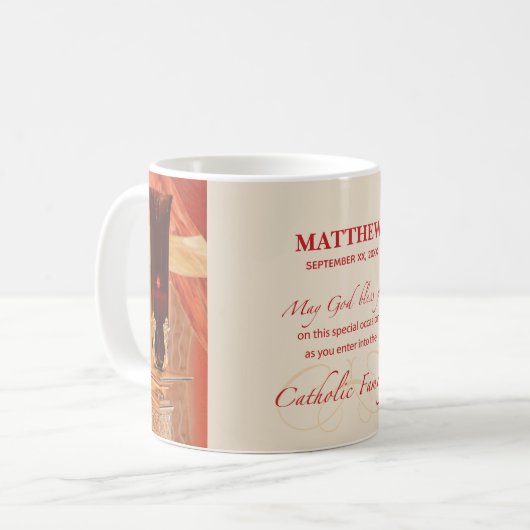 Mug Personnaliser, Félicitations RCIA, catholique, rou (Devant gauche)