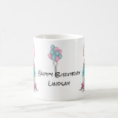 Mug Personnaliser fille Gnome rose bleu bougie d'anniv (Centre)
