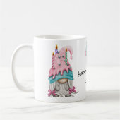 Mug Personnaliser fille Gnome rose bleu bougie d'anniv (Gauche)