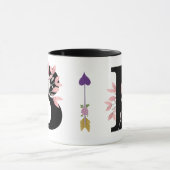 Mug Personnaliser florale simple de la lettre w/Pink (Centre)