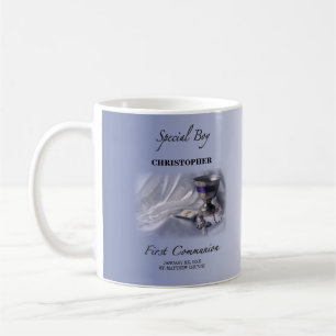 Mug Personnaliser, Garçon, Première communion bleue